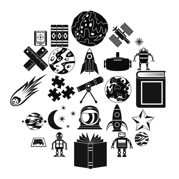 Astronomy icons set, simple style — Stock Vector