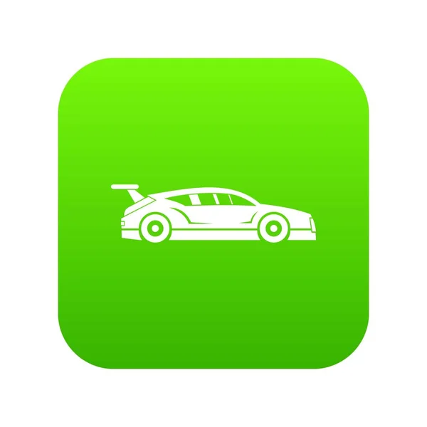 Rally coche de carreras icono digital verde — Vector de stock