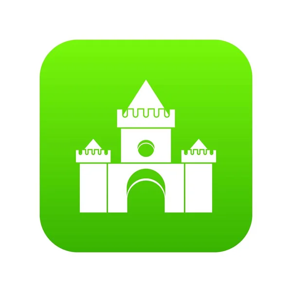 Fairytale castle icon digital green