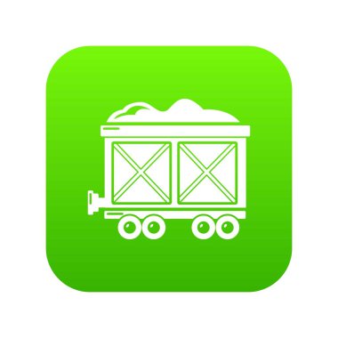 Tren vagonu yeşil simge vektör