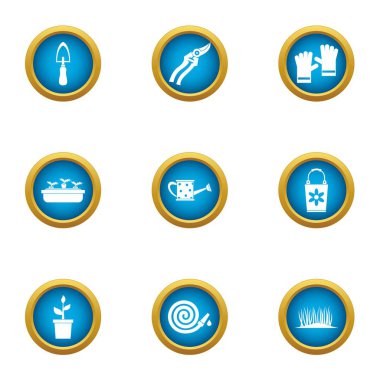 Cephe Süsleme Icons set, düz stil