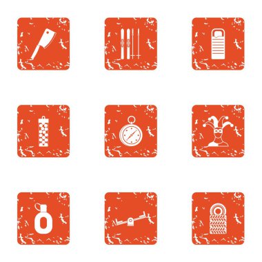 Kış Haritayı simgeler kümesi, grunge style