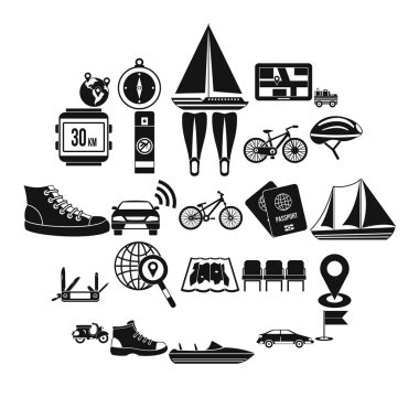Icons set, basit tarzı peregrinate