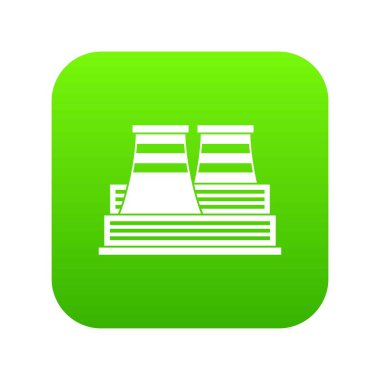 Güç istasyonu simgesi dijital yeşil