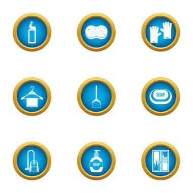 Dolap Icons set, düz stil