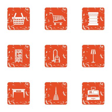 Donanım mağaza simgeler kümesi, grunge tarzı