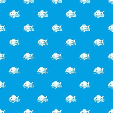 Deniz gıda desen vektör kesintisiz mavi