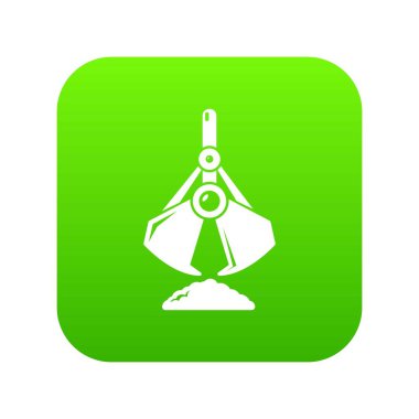 Ekskavatör kova yeşil simge vektör