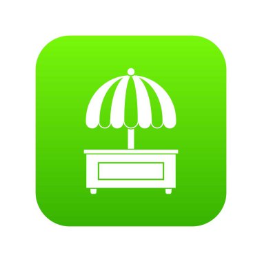 Şemsiye simgesi dijital yeşil olan alışveriş sayaç