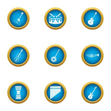 Müzik doğal olarak simge seti, düz stil