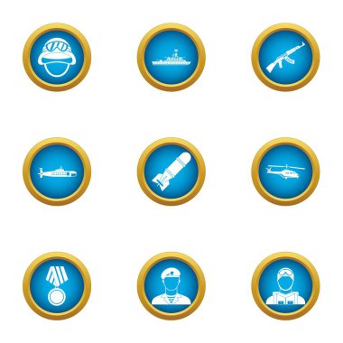 Feat Icons set, düz stil