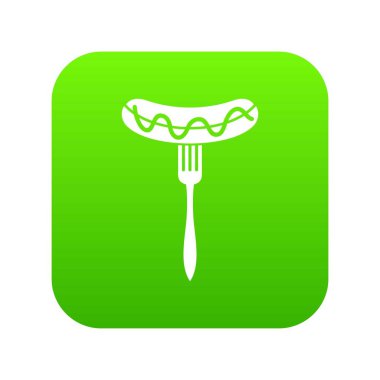 Sosis çatal simgesi dijital yeşil