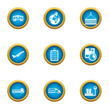 Havasız Icons set, düz stil