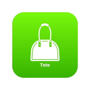 Kadın çantası yeşil simge vektör