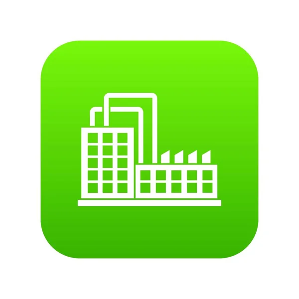 Icono de construcción de fábrica digital verde — Archivo Imágenes Vectoriales