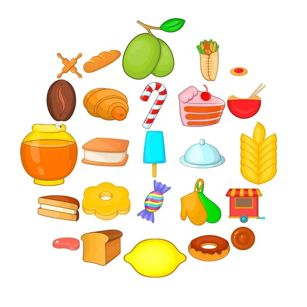 Conjunto de iconos de pan, estilo de dibujos animados — Vector de stock
