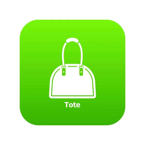 Tote bag icon green vector — Stock Vector