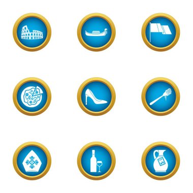 ROM Icons set, düz stil