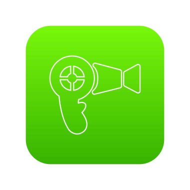 Saç kurutma makinesi yeşil simge vektör