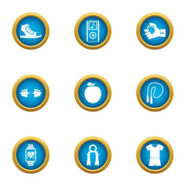 Icons set kayma, düz stil