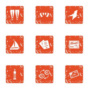 Amerikan beach simgeler kümesi, grunge tarzı