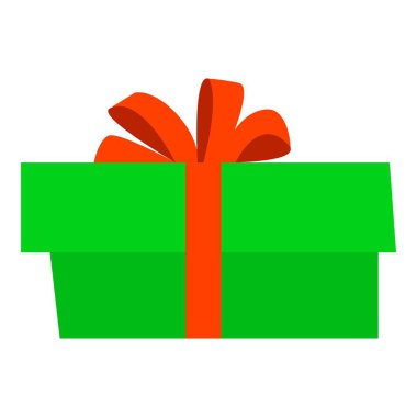 Xmas hediye kutusu simgesi, düz stil