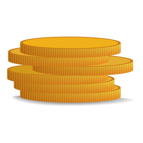Zásobníku mincí ikony, realistický styl — Stockový vektor