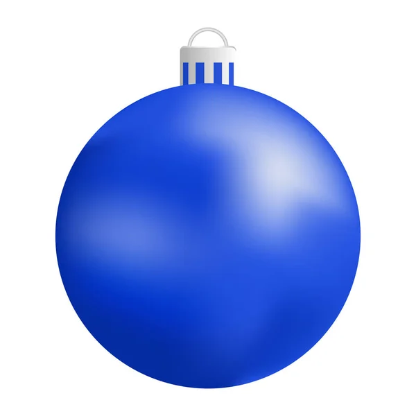 Xmas ícone bola azul, estilo realista — Vetor de Stock