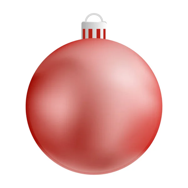 Red christmas ball icon, realistic style — Stock Vector