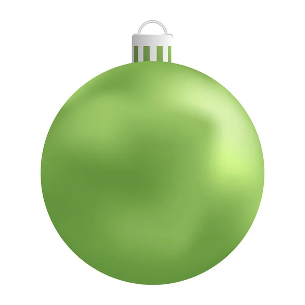 Groene Kerst bal pictogram, realistische stijl — Stockvector