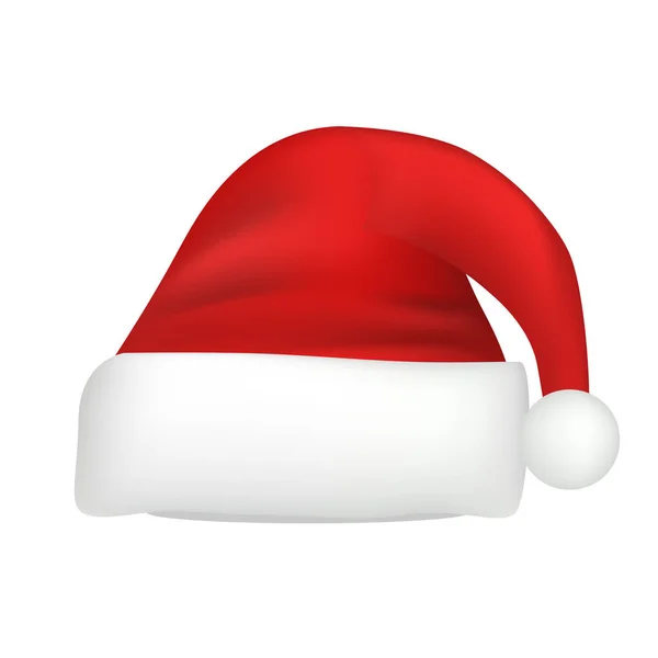 Santa şapka simgesi, gerçekçi — Stok Vektör
