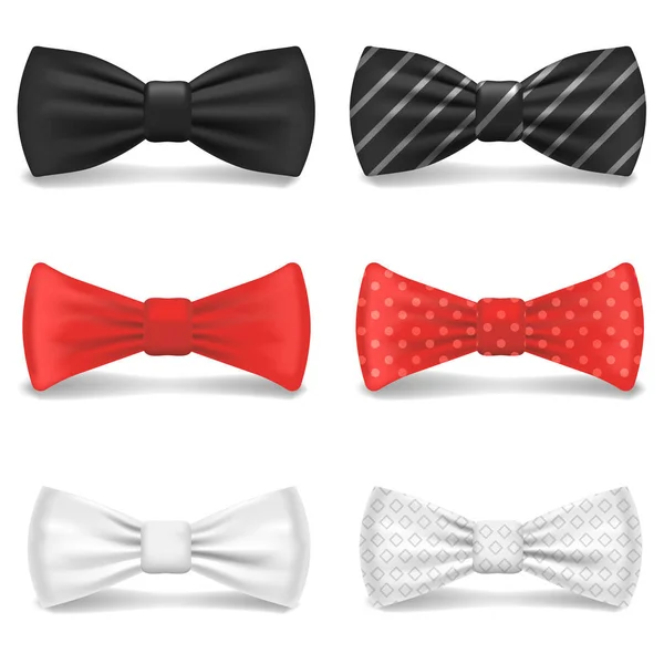 Bowtie pictogrammenset, realistische stijl — Stockvector