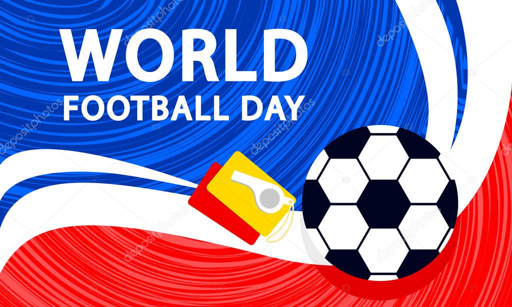 International football day concept banner, flat style