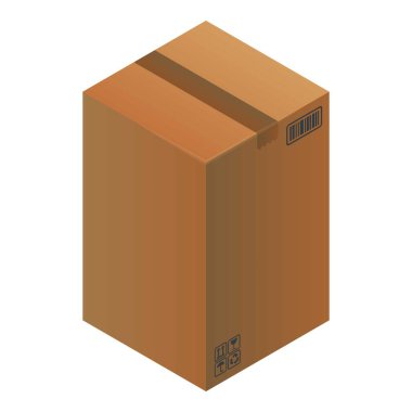 Karton kutu simgesi, izometrik biçim