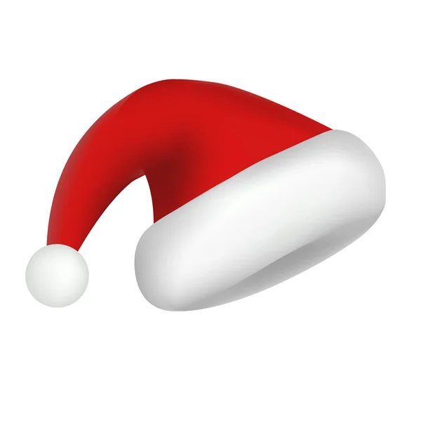 Jultomten hatt ikon, realistisk stil — Stock vektor
