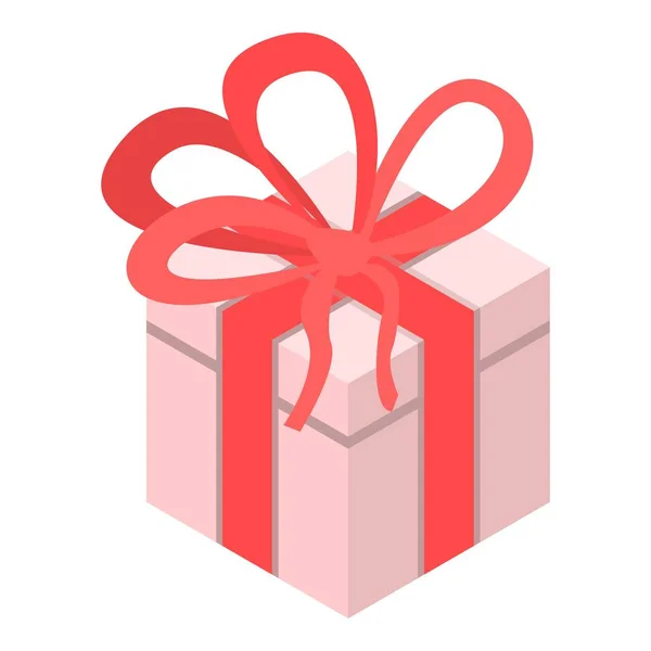 Ícone de caixa de presente de Natal, estilo isométrico —  Vetores de Stock