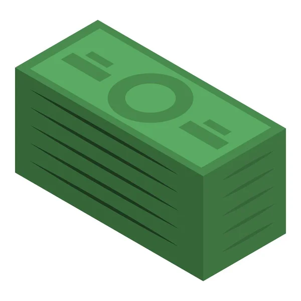 Ícone de pacote de dinheiro, estilo isométrico — Vetor de Stock