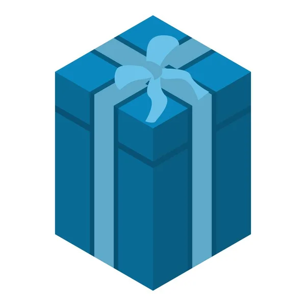 クリスマス ブルー ギフト ボックス アイコン、アイソメ図スタイル — ストックベクタ