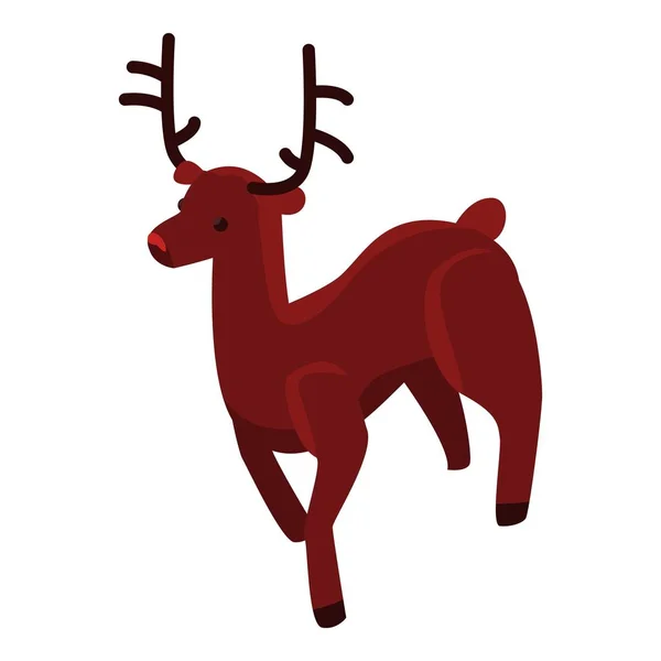 クリスマス鹿アイコン、アイソメ図スタイル — ストックベクタ