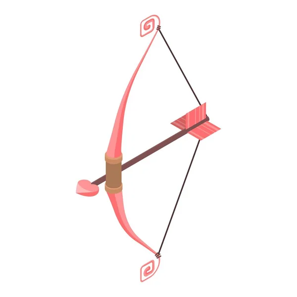 Cupido boog wapen pictogram, isometrische stijl — Stockvector