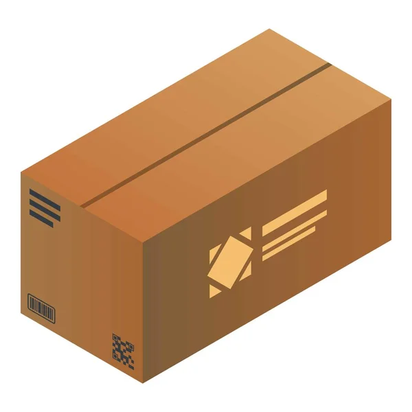 Closed parcel icon, isometric style — Stock Vector