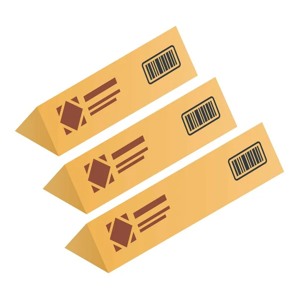 Icono de caja de entrega triangular, estilo isométrico — Vector de stock