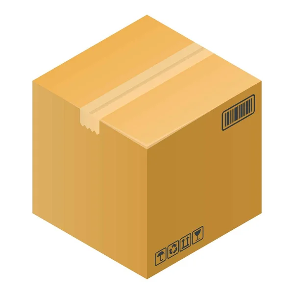 Fragile icona della scatola, stile isometrico — Vettoriale Stock