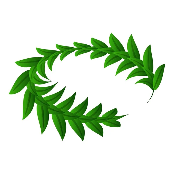 Dekoration grünes Lorbeersymbol, isometrischer Stil — Stockvektor