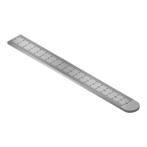 Metal ruler icon, isometric style — Stock Vector
