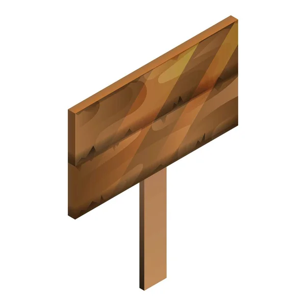 Panel de madera icono del tablero, estilo isométrico — Vector de stock