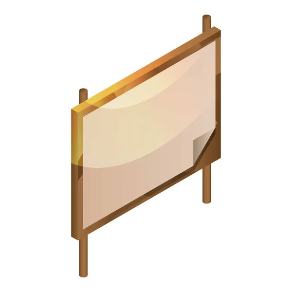 Icône de panneau en bois blanc, style isométrique — Image vectorielle