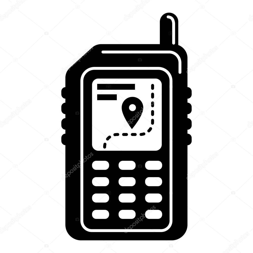 Hiking gps device icon, simple style