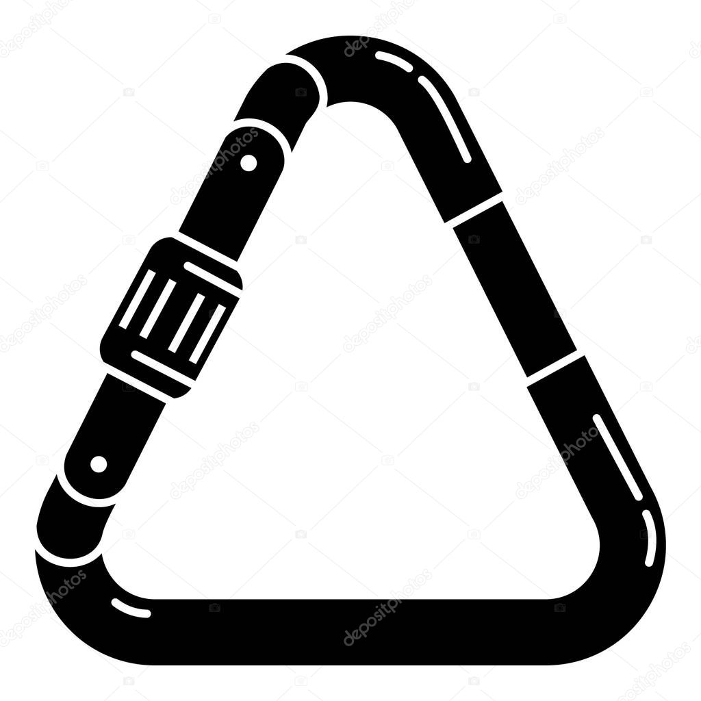 Triangular carabine icon. Simple illustration of triangular carabine vector icon for web design isolated on white background