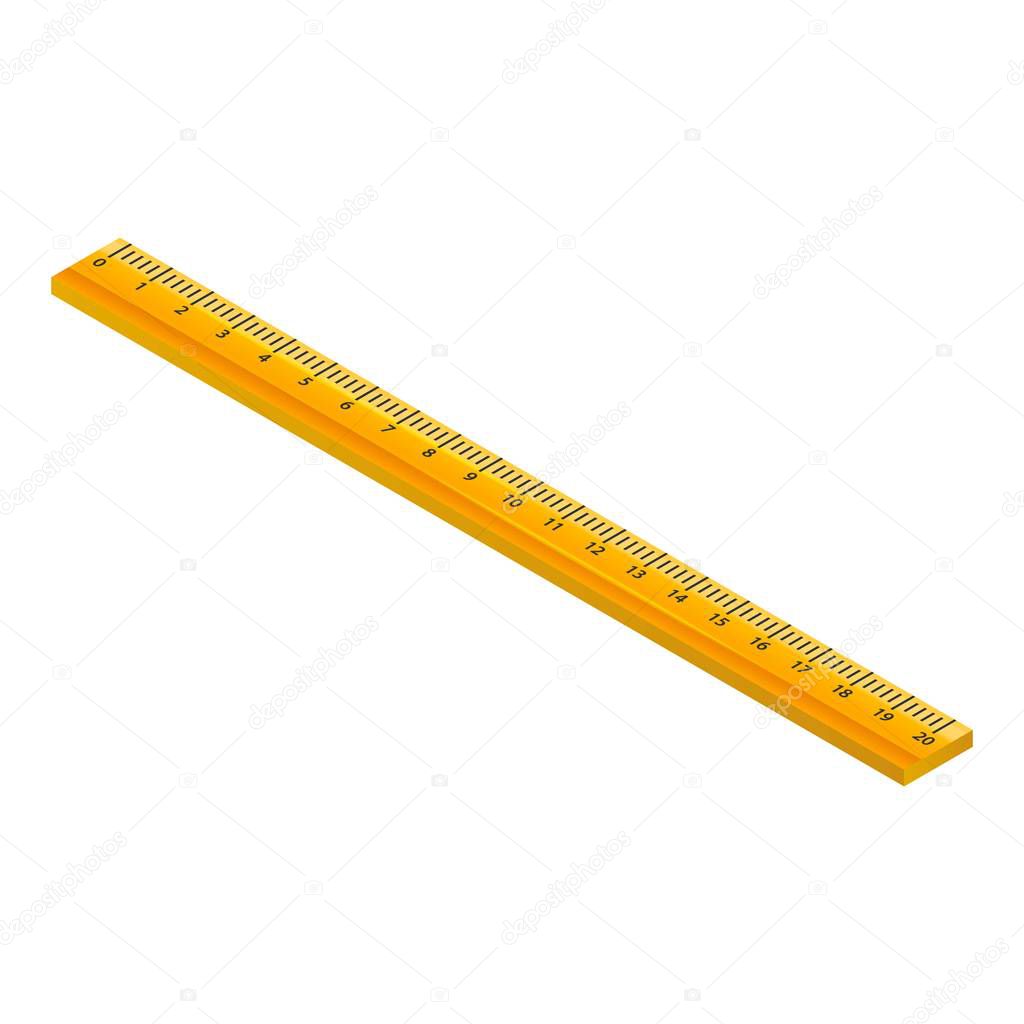 Wood ruler icon, isometric style